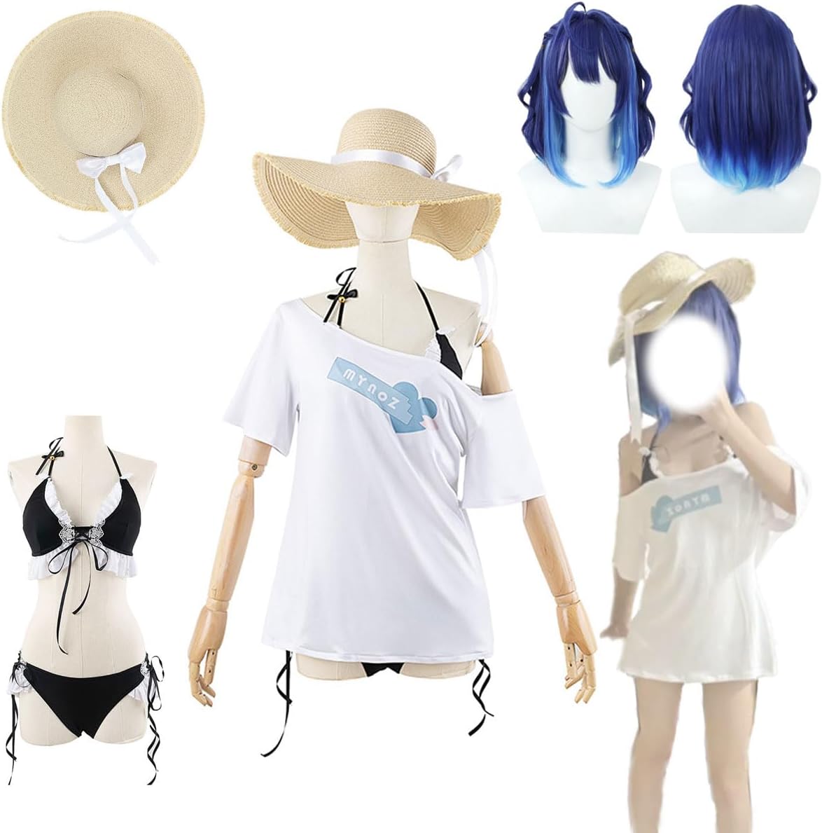 LUCKYCOS 天宮こころ コスプレ衣装 あまみやこころ コスプレ ウィッグ